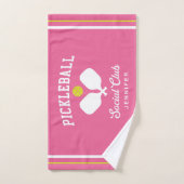 Pink Pickleball Social Club Individuelle Name Hand Handtuch (Handtuch)