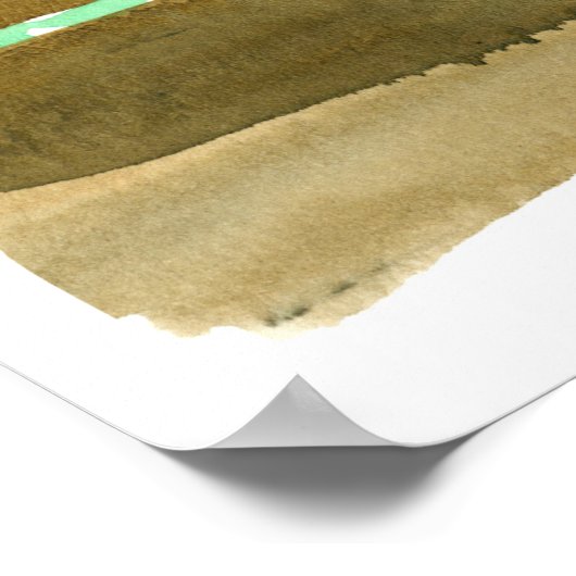 Pink Pig auf einem Zaun Barnyard Farm Tier Poster (Ecke)