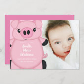 Pink Pig Baby Dusche Einladung (Vorne/Hinten)