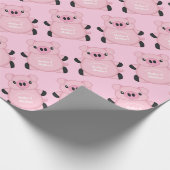 Pink Pig Baby Dusche Geschenkpapier (Ecke)