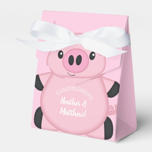Pink Pig Baby Dusche Geschenkschachtel (Vorderseite)