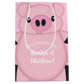 Pink Pig Baby Dusche Mittlere Geschenktüte (Vorderseite)