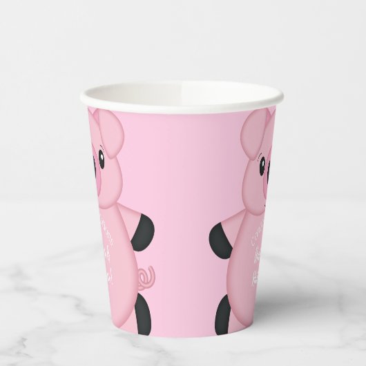 Pink Pig Baby Dusche Pappbecher (Links)