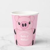 Pink Pig Baby Dusche Pappbecher (Vorderseite)