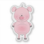 Pink Pig Cartoon Aufkleber (Vorderseite)