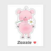 Pink Pig Cartoon Aufkleber (Blatt)