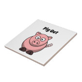 Pink Pig Cartoon, Funny GRILLEN Hog Design Fliese (Seite)