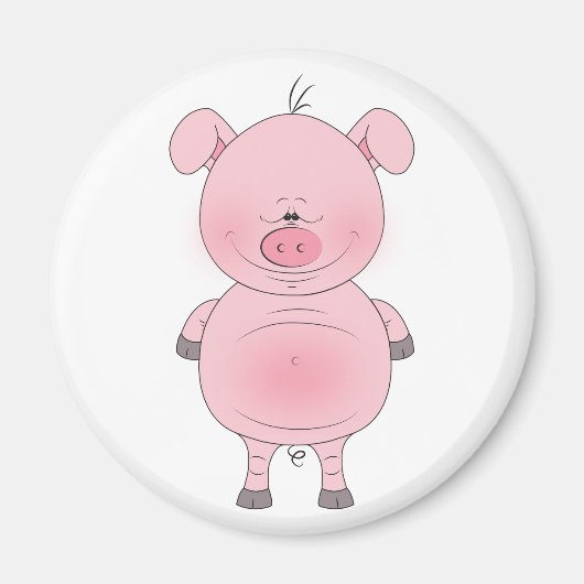 Pink Pig Cartoon Magnet (Vorne)
