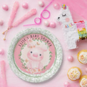 Pink Pig Cuteness Girl Baby Dusche Custom Pappteller (Party)