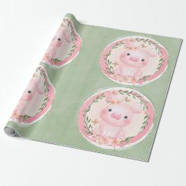 Pink Pig Cutness Baby Girl Dusche Geschenkpapier
