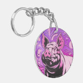 Pink Pig Design Akryllischer Schlüsselanhänger Run (Vorderseite links)