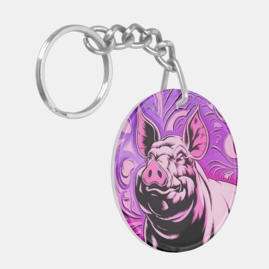 Pink Pig Design Akryllischer Schlüsselanhänger Run (Vorderseite links)