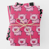 Pink Pig Dots & Stripes Wrapping Paper Sheet Set Geschenkpapier Set (Beispiel)