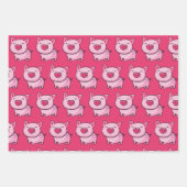 Pink Pig Dots & Stripes Wrapping Paper Sheet Set Geschenkpapier Set (Vorderseite)