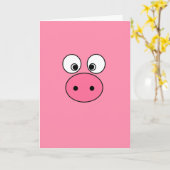 Pink Pig Face Karte (Gelbe Blume)