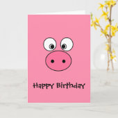 Pink Pig Face Karte (Gelbe Blume)