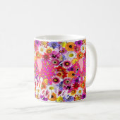 Pink Pig Floral Tasse (VorderseiteRechts)