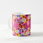 Pink Pig Floral Tasse (Vorderseite Links)