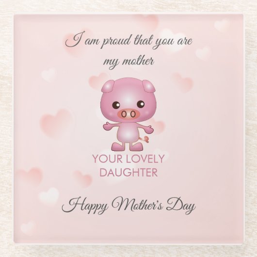 Pink Pig Glasuntersetzer (Vorderseite)