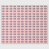 Pink Pig in Brille Geschenkpapier (Flach)