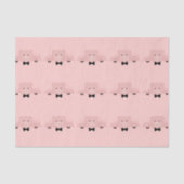Pink-Pig in Schwarzweiß-Krawatte-Muster Seidenpapier (Vorderseite)