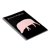 Pink Pig - individuell anpassbares Notebook Notizblock (Rechte Seite)