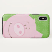 Pink Pig iPhone Handy Gehäuse Grüner Hintergrund Case-Mate iPhone Hülle (Rückseite (Horizontal))