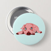 Pink Pig mit Blue Eyes Button - Farbe (Vorne & Hinten)