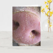 Pink Pig Nase nah Foto Karte (Gelbe Blume)
