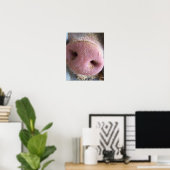 Pink Pig Nase nah Foto Poster (Heimbüro)