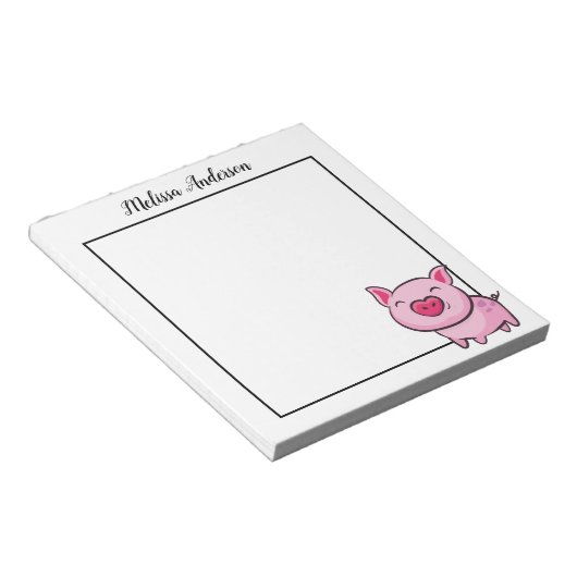 Pink Pig Notepad Notizblock (angewinkelt)