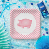 Pink Pig Pappteller (Party)
