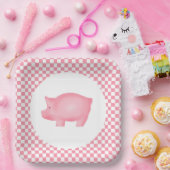Pink Pig Pappteller (Party)