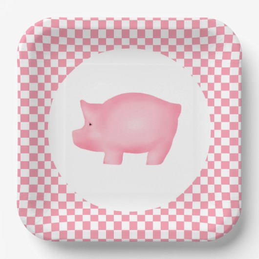 Pink Pig Pappteller (Vorderseite)