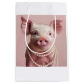 Pink Pig Pearlina Pinkette Decoupage Mittlere Geschenktüte (Vorderseite)