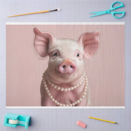Pink Pig Pearlina Pinkette Decoupage Seidenpapier (Basteln)