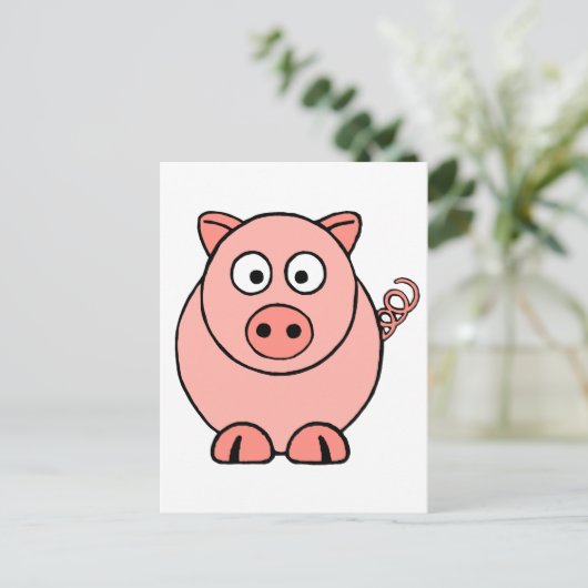 Pink Pig Postkarte (Stehend Vorderseite)