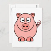 Pink Pig Postkarte (Vorne/Hinten)
