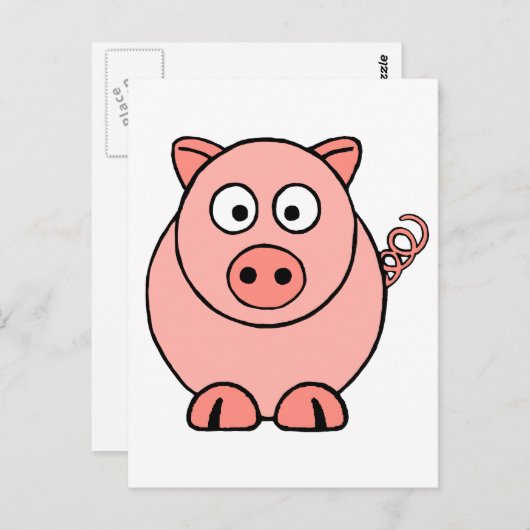 Pink Pig Postkarte (Vorne/Hinten)