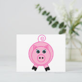 Pink Pig Postkarte (Stehend Vorderseite)