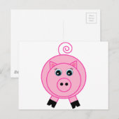 Pink Pig Postkarte (Vorne/Hinten)