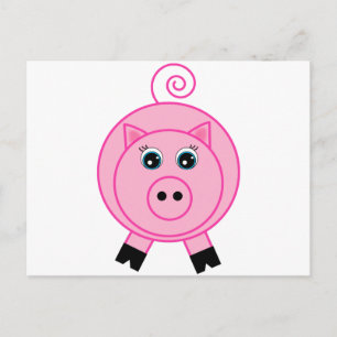 Pink Pig Postkarte