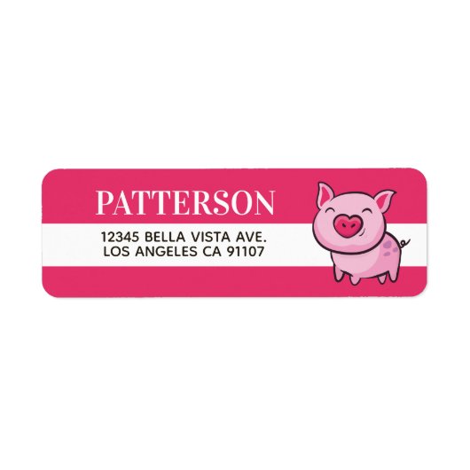 Pink Pig-Rücksendeadresse (Vorne)
