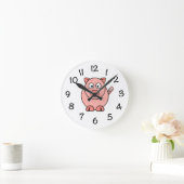 Pink Pig Runde Wanduhr (Zuhause)