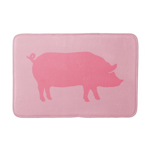 Pink Pig Silhouette Badematte (Vorderseite)