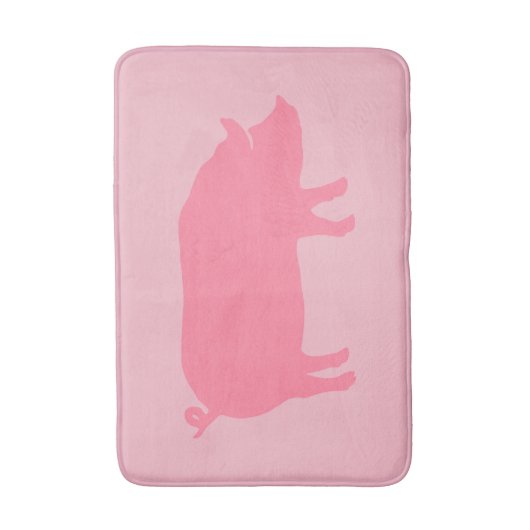 Pink Pig Silhouette Badematte (Vorderseite Vertikal)