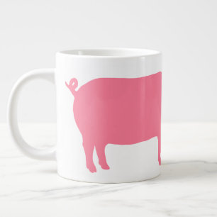 Pink Pig Silhouette   Fusionsfarm Jumbo-Tasse