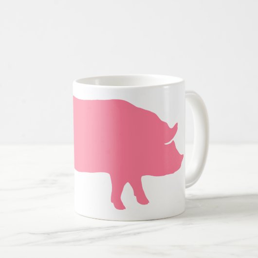 Pink Pig Silhouette | Fusionsfarm Kaffeetasse (VorderseiteRechts)