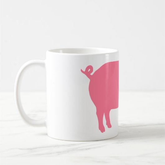 Pink Pig Silhouette | Fusionsfarm Kaffeetasse (Links)