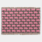 Pink Pig Silhouetten Muster | Niedliches Zuchttier Decke (Vorderseite)